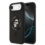 Husa pentru iPhone 17 Air, Karl Lagerfeld Silicone Ring MagSafe (KLHMP17MSCMKCRHK), roz