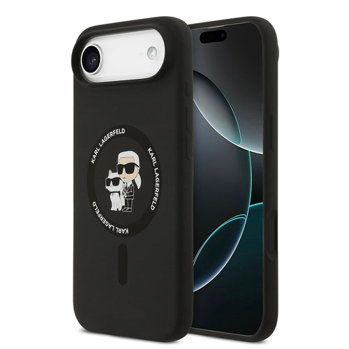 Husa pentru iPhone 17 Air, Karl Lagerfeld Silicone Ring MagSafe (KLHMP17MSCMKCRHK), roz