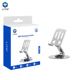 Suport de birou Lito Suport telefon (LT-H01), Pliabil, 360° rotation, One-Hand Operation, Universal, Anti-Slip Design, gri