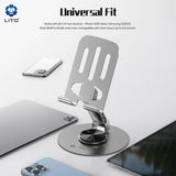 Suport de birou Lito Suport telefon (LT-H01), Pliabil, 360° rotation, One-Hand Operation, Universal, Anti-Slip Design, gri