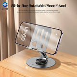 Suport de birou Lito Suport telefon (LT-H01), Pliabil, 360° rotation, One-Hand Operation, Universal, Anti-Slip Design, gri