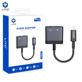 Adaptor Lito Audio Adapter (LA04L), Lightning to Jack 3.5mm, Type-C, Support Calls, Incarcare Rapida, 60W, Negru