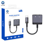 Adaptor Lito Audio Adapter (LA04T), Type-C to Jack 3.5mm, Type-C, Support Calls, Incarcare Rapida, 60W, Negru