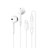 Lito Casti cu fir (LF01T), Type-C, Stereo, Half In-ear, cu HD Microfon, 1.2m, Alb