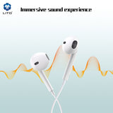 Lito Casti cu fir (LF01T), Type-C, Stereo, Half In-ear, cu HD Microfon, 1.2m, Alb