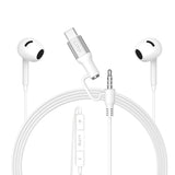 Lito Casti cu fir (LF03), Jack 3.5mm, Type-C, Stereo, Half In-ear, cu HD Microfon, 1.2m, Alb