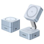Incarcator wireless UGREEN W752 (55960B), MagSafe, Incarcare rapida, Qi2, pentru iPhone, AirPods, Apple Watch, 35W, bleu
