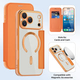 Husa pentru iPhone 17 Pro Max, Techsuit SmartMag Book Case, portocaliu