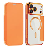 Husa pentru iPhone 17 Pro Max, Techsuit SmartMag Book Case, portocaliu