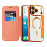 Husa pentru iPhone 17 Pro Max, Techsuit SmartMag Book Case, portocaliu