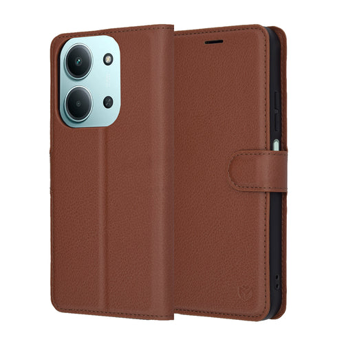 Husa pentru Xiaomi Redmi 15C 4G, Techsuit Leather Folio, maro