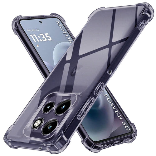 Husa pentru Motorola Moto G86 Power, Techsuit Shockproof Clear Silicone, fumuriu