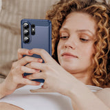 Husa pentru Samsung Galaxy S26 Ultra, Techsuit Carbon Silicone, albastru