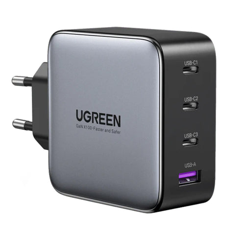 Incarcator retea UGREEN CD226 (40747), Incarcare rapida, GaN 3x Type-C, USB, 100W, negru