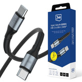 Cablu 3mk de date Hyper N-Series, Type-C to Type-C, Ultra Incarcare rapida, 240W, 48V/5A, 2m, negru