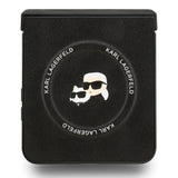 Husa pentru Samsung Galaxy Z Flip7, Karl Lagerfeld Leather Karl & Choupette Pins MagSafe (KLHMZF7PSMLRKCK), negru