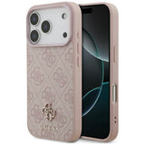 Husa pentru iPhone 17 Pro, Guess 4G Small and Classic Logo MagSafe (GUHMP17LP4SM4MP), roz