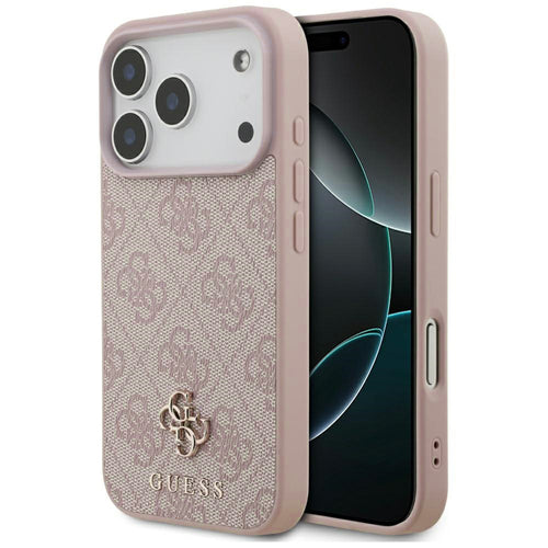 Husa pentru iPhone 17 Pro, Guess 4G Small and Classic Logo MagSafe (GUHMP17LP4SM4MP), roz