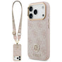 Husa pentru iPhone 17 Pro, Guess Hardcase 4G Strass Logo & Big Strap (GUHMP17LP4G4DCSP), roz