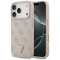 Husa pentru iPhone 17 Pro, Guess Leather 4G Triangle Strass MagSafe (GUHMP17LP4TDPLP), roz