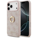 Husa pentru iPhone 17 Pro Max, Guess Hardcase 4G Ring Stand (GUHCP17X4GMRPI), roz