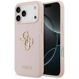 Husa pentru iPhone 17 Pro Max, Guess Hardcase 4G Grained Big and Classic Logo (GUHCP17XPGT4MBP), roz