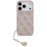 Husa pentru iPhone 17 Pro, Guess Hardcase 4G Charm Cradle MagSafe (GUHMP17LGF4GCP), roz