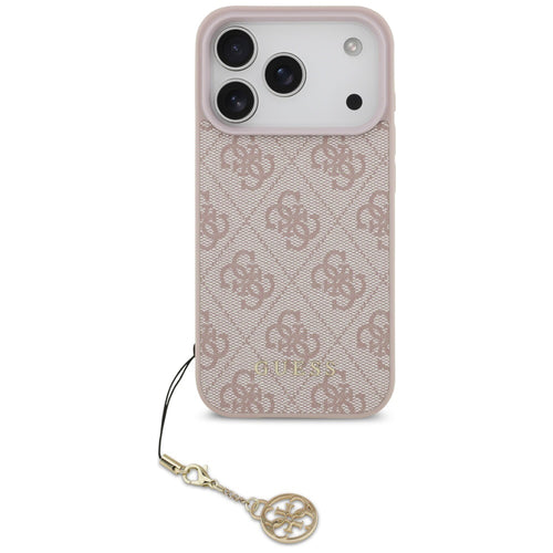 Husa pentru iPhone 17 Pro, Guess Hardcase 4G Charm Cradle MagSafe (GUHMP17LGF4GCP), roz