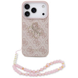 Husa pentru iPhone 17 Pro, Guess Hardcase 4G Classic Logo cu Strap (GUHCP17LP4GMGSP), roz