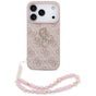 Husa pentru iPhone 17 Pro, Guess Hardcase 4G Classic Logo cu Strap (GUHCP17LP4GMGSP), roz