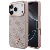 Husa pentru iPhone 17 Pro, Guess Hardcase 4G Triangle Logo MagSafe (GUHMP17LP4GTDGMP), roz
