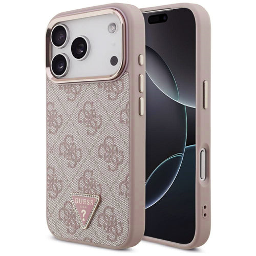 Husa pentru iPhone 17 Pro, Guess Hardcase 4G Triangle Logo MagSafe (GUHMP17LP4GTDGMP), roz
