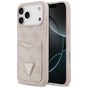 Husa pentru iPhone 17 Pro Max, Guess Hardcase 4G Double Card Triangle (GUHCP17XP4TPP), roz