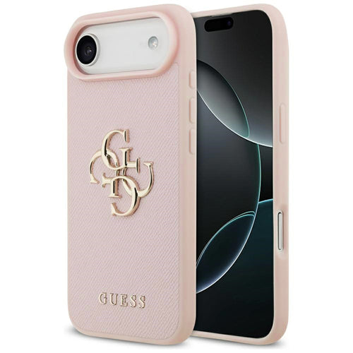 Husa pentru iPhone 17 Air, Guess Hardcase 4G Grained Big and Classic Logo (GUHCP17MPGT4MBP), roz