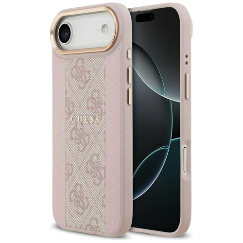 Husa pentru iPhone 17 Air, Guess Hardcase 4G Stripe MagSafe (GUHMP17MPG4SEMCP), roz