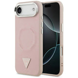 Husa pentru iPhone 17 Air, Guess Hardcase Triangle Logo MagSafe (GUHMP17MPSDTSCMP), roz
