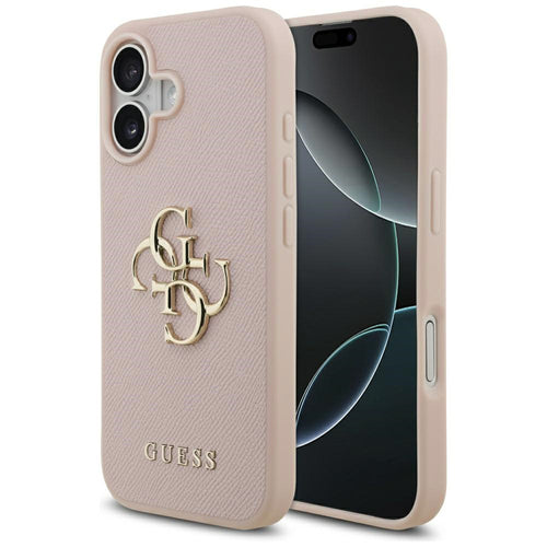 Husa pentru iPhone 17, Guess Hardcase 4G Grained Big and Classic Logo (GUHCP17SPGT4MBP), roz