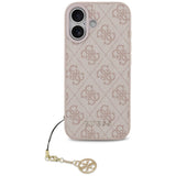 Husa pentru iPhone 17, Guess Hardcase 4G Charm Cradle MagSafe (GUHMP17SGF4GCP), roz
