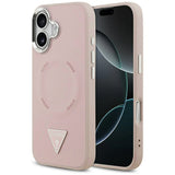 Husa pentru iPhone 17, Guess Hardcase Triangle Logo MagSafe (GUHMP17SPSDTSCMP), roz