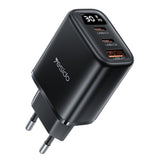 Incarcator retea Yesido Incarcator retea (YC69), cu Afisaj digital, Incarcare rapida, pentru Phone, Tablet, Laptop, USB, 2x Type-C, 30W, negru