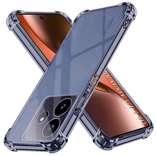 Husa pentru Realme GT 7, Techsuit Shockproof Clear Silicone, fumuriu