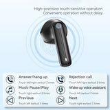 Casti wireless Yesido (TWS25), cu Microfon, Bluetooth V5.3, Control tactil, Semi-Design in-ear, 250mAh, negru