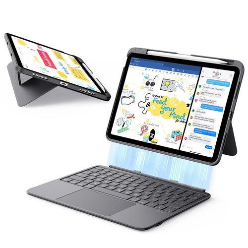 Husa tableta pentru iPad 10 (2022) 10.9, ESR Flex Keyboard Case, gri