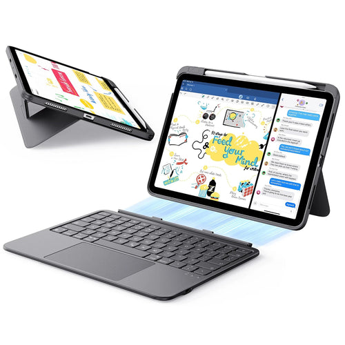 Husa tableta pentru iPad Air 4 2020 10.9, ESR Flex Keyboard Case, gri