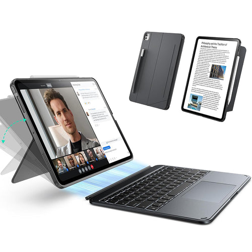 Husa tableta pentru iPad Pro 11 (2024), ESR Shift Keyboard Case, gri