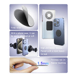 Suport auto Yesido (2 pack) Metal Placa (C207), Round + Rectangle Shapes, Leather Pattern, Universal, negru