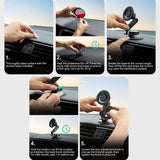 Suport auto cu incarcare wireless ESR OmniLock (2B5240162), pentru Bord, 360A°, Magnetic, Flexibil Ball-joint Brat, Aluminum, negru