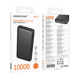 Baterie externa Borofone Clever Series (BJ78), 2x USB, USB-C, Micro-USB, Indicator LED, Incarcare rapida, 10000mAh, negru