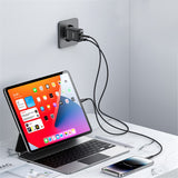 Incarcator retea Yesido Incarcator retea (YC68), cu Afisaj digital, Incarcare rapida, pentru Phone, Tablet, USB, Type-C, 20W, negru