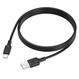 Cablu Borofone de date Lenny Series (BX113), USB to Type-C, Silicon, 3A, 1m, negru
